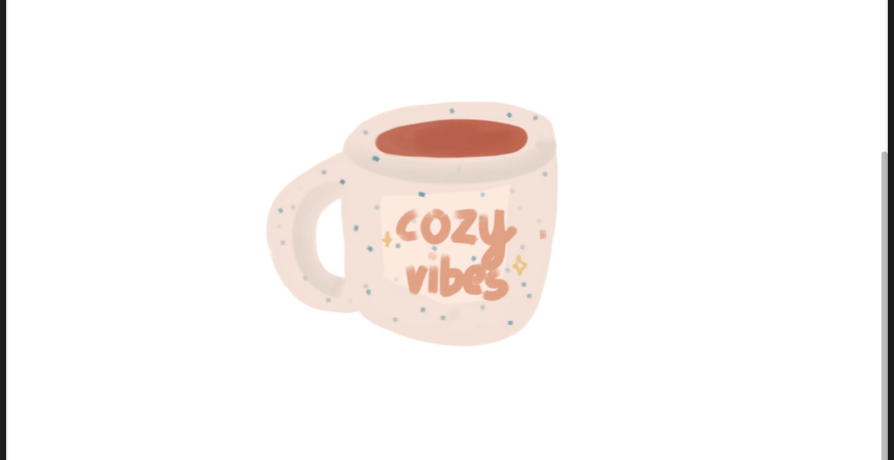 a warm mug with the words “cozy vibes,” representing comfort and grounding during the luteal phase of the menstrual cycle.